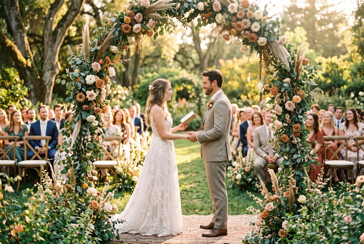 Golden Hour Vows — An intimate garden ceremony at golden hour.