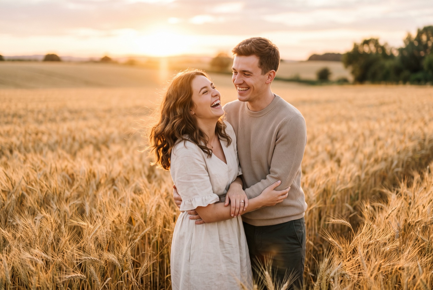 A Field of Light — Laughter in a wheat field at sunset.