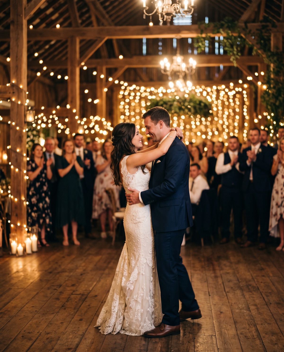 The First Dance — A candlelit first dance under warm string lights.
